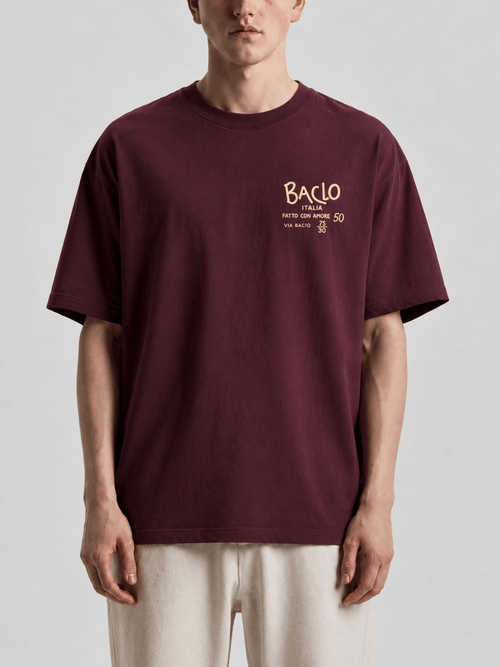 Fatto Con Amore Tee - Wine Red